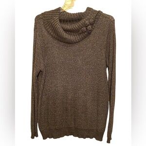 Plus size black and silver sweater with rosettes